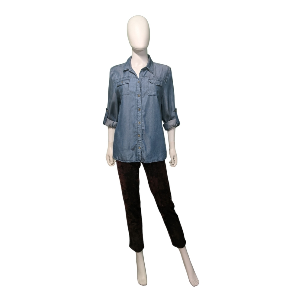 Velvet Heart Denim Blue Tencel Shirt, L